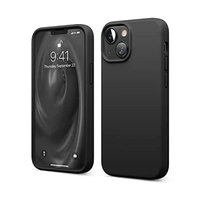 Image de elago Coque Silicone Liquide Compatible avec iPhone 13 Mini (5.4&quot;), Case en Premium, Étui Protection Complète Cover Antichoc à 3 Structure (Noir)