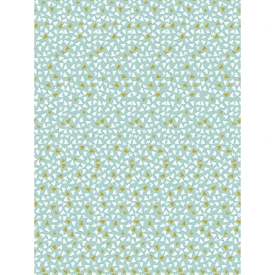 Image de Décopatch FDA861C Une pochette de 20 feuilles texture 30x40 cm Fleurs verts fond bleu