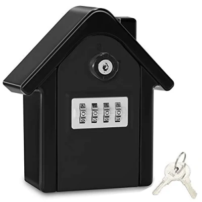 Image de Boite a Cle Securisee Mural Clé avec Code Numérique &amp; Clés d&#039;urgence, Grand Key Safe Box Format XL Coffre Clef Extérieur pour Maison, Bureau, Usine, Garages (Noir)