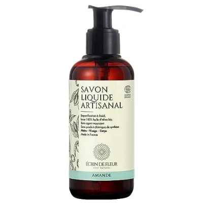 Image de ÉCRIN DE FLEUR Savon Liquide Amande Bio Certifié, Mains &amp; Corps, 1x250ml