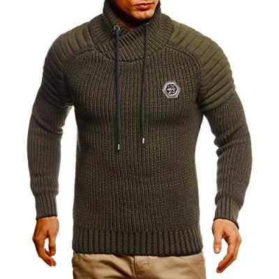 Image de Leif Nelson Pull en tricot pour homme avec col châle d&#039;hiver de qualité supérieure Coupe droite Idéal les looks décontractés et professionnels Disponible dans nombreuses tailles