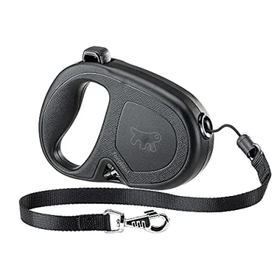 Image de Ferplast Laisse Chien Enrouleur Flippy One, pour Chiens de Taille Moyenne jusqu&#039;à 20 Kg. Cordon Extensible Max 5 m. Bouton Verrouillage et déverrouillage Unique, Noir