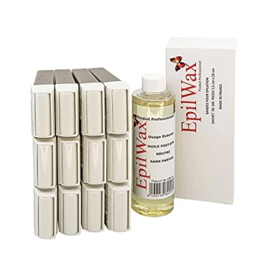 Image de EpilWax Lot de 12 x Roll On Cire Epilation au Chocolat + 100 Bandes d&#039;Épilation Huile après Épilation Jambes, Aisselles, Corps Facile à étaler et Retirer