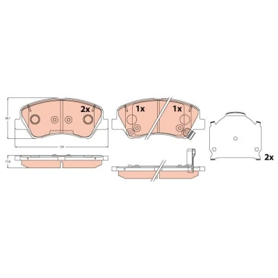 Image de TRW GDB2310 Jeu de plaquettes frein avec indicateur d&#039;usure accessoires