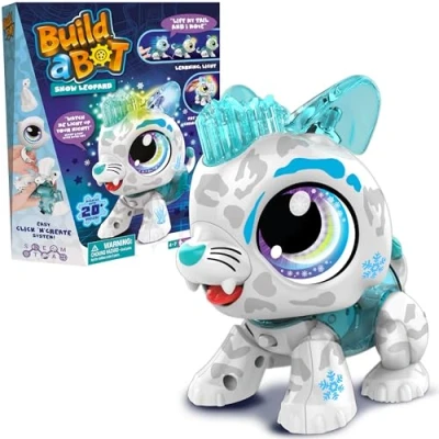 Image de Goliath Build A Bot Snow Leopard Partir De 4 Ans Construisez Votre Propre Mascotte Interactive White Système Création Facile Kit Robot Plus 20 Pièces