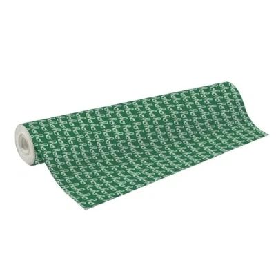 Image de Clairefontaine 211944C Une Bobine De Papier Cadeau Alliance 60g Dimensions : 50x0,70m Motif Écriture Hohoho, Blanc, Fond Vert Emballage Cadeau, Spéciale Grande Longueur,