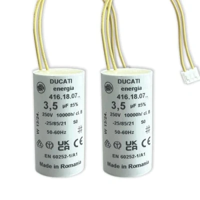 Image de Condensateur 3.5 µF Spécial volet roulant BUBENDORFF à 2 fils et connecteur Pour Réparation de moteur Longue Durée Vie Fond Plat 450V (2)