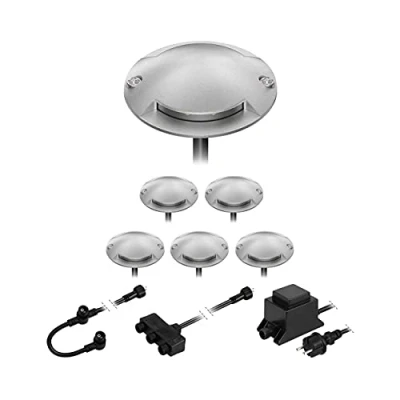 Image de ledscom.de Lampadaire LED Bunda, 2 lampes, pour l&#039;extérieur, passable, blanc chaud, lot de 6