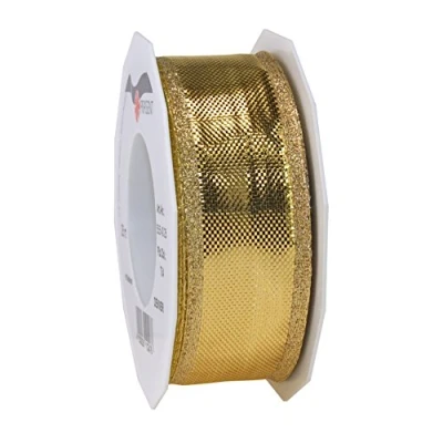 Image de Präsent Denver Ruban Aspect métallique doré Clair 25 m Rouleau de 40 mm Largeur