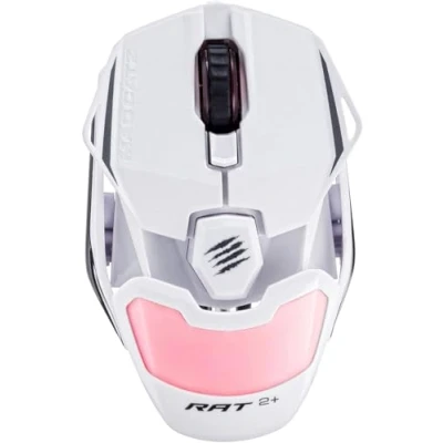 Image de Madcatz R.A.T. 2+ Blanc Souris gamer filaire avec repose main ajustable et retro éclairé