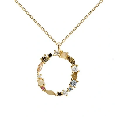 Image de P D PAOLA Collier Lettre O Argent Sterling 925 Plaqué Or 18 carats Bijoux pour Femme