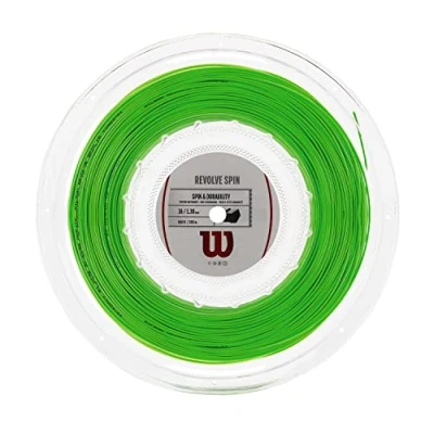 Image de Wilson Cordage de tennis Revolve Spin, Polyester, Vert, Diamètre : 1,3 mm