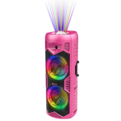 Image de N Gear Let&#039;s Go Party 5150 Rose Enceinte Bluetooth Portable Lumineuse sans Fil de 200 Watts et Microphone Autonomie 5 Heures