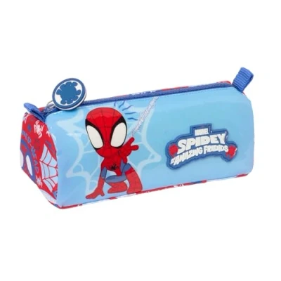 Image de SPIDEY RESCUE trousse avec fermeture éclair et compartiment, pour enfant, idéale les enfants d&#039;âge scolaire, confortable polyvalente, qualité résistance, 21 x 7 8 cm, Rouge, bleu,