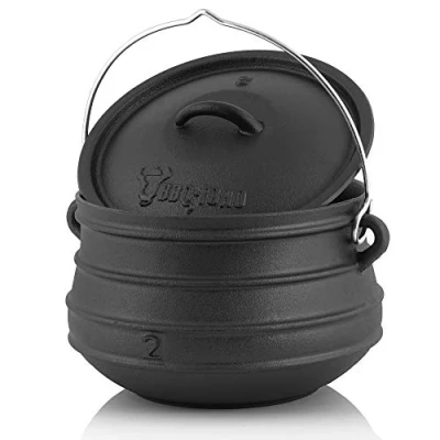 Image de BBQ Toro Potjie #2 6 litres Chaudron de sorcière en fonte Pot cuisson Four néerlaandais sud africain