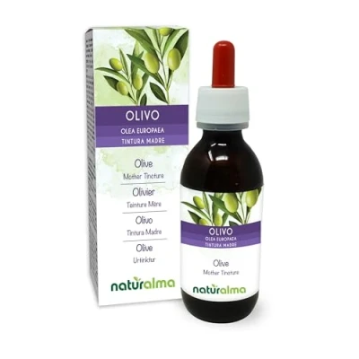 Image de Olivier (Olea europaea) feuilles Teinture Mère sans alcool Naturalma Extrait liquide gouttes 120 ml Complément alimentaire Végétalien ou végan