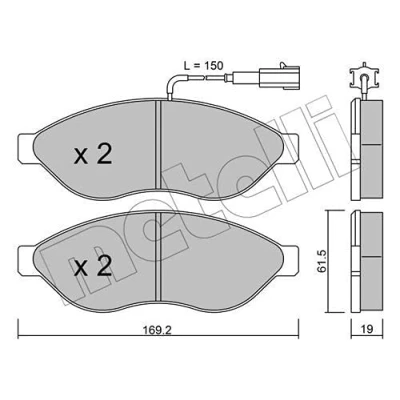 Image de Kit de plaquettes frein, frein à disque METELLI 22 0708 1