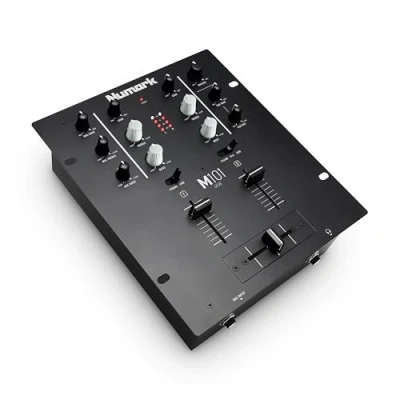 Image de Numark M101USB Table de Mixage DJ 2 Voies pour Platine DJ, Montable en Rack avec EQ Bandes, Interface Audio/Carte son Intégrée, Entrée Micro