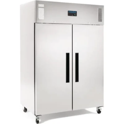 Image de Polar Refrigeration G Series Armoire réfrigérée positive 2 portes 600W 1200 litres, acier inoxydable, 2C à 5C, 2000(H)x1340(W)x815(D)mm, classe énergie C, 6 étagères, capacité utile : 770 L, G594