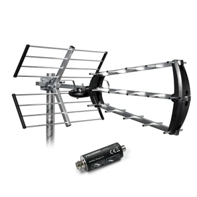 Image de Metronic 415054 Antenne d&#039;extérieur trinappe 26 DB + Filtre 694 MHz Gris