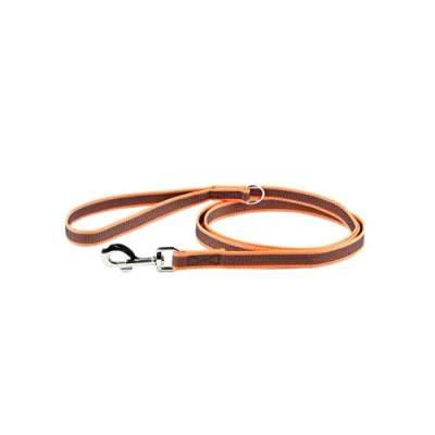 Image de JULIUS K 9 Correa IDC Color and Gray, Orange Gris, 20 mm x 1,8 m avec anneau en D