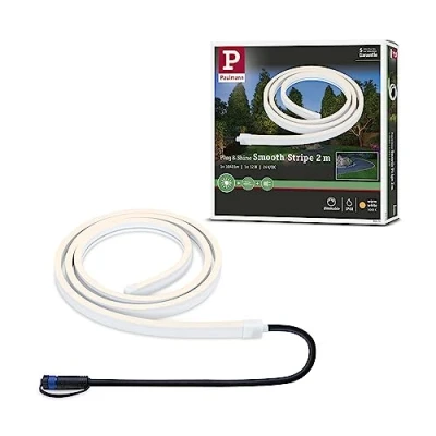 Image de Paulmann 94679 Luminaire extérieur LED Plug &amp; Shine strip Smooth IP67 2 m incl. 1 x 11 W réglable, blanc, plastique 3000 K