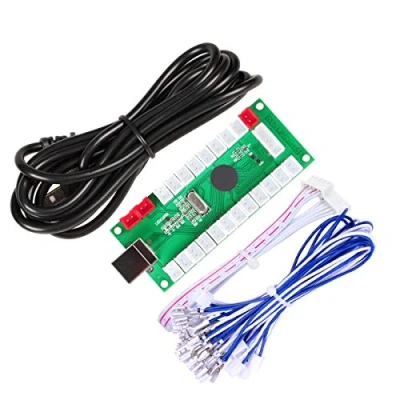 Image de Fosiya Zero Delay Arcade USB Encoder PC to Joystick pour Windows &amp; Linux MAME Raspberry Pi Retropie Projects (1 Player 5pin + Happ Style Buttons)