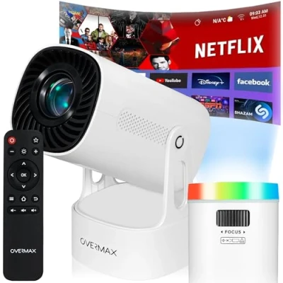 Image de Vidéoprojecteur sans fil OVERMAX Multipic EZ 4K 2h sans 200&quot; 2000 Lumens Haut parleur Portable