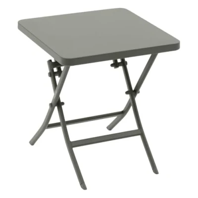 Image de Table d appoint de jardin carrée &quot;Greensboro&quot; vert laurier 40 x 40cm en acier Hespéride