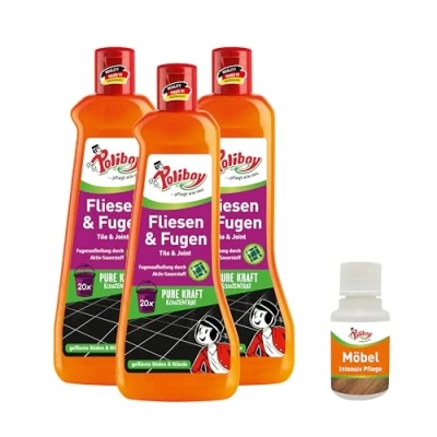 Image de Poliboy Nettoyant pour carrelage et joints Avec Oxy Power Concentré de nettoyage l&#039;intérieur l&#039;extérieur 3 x 500 ml échantillon produit Fabriqué en Allemagne