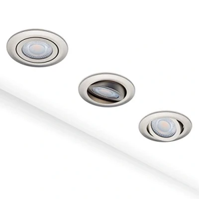 Image de Lot de 3 spots LED encastrables plats à intensité variable Blanc chaud 2700 K niveaux d&#039;intensité Smart Dimmable Tête pivotante 5 W
