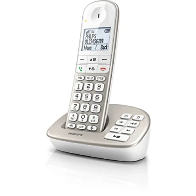 Image de Téléphone sans fil Philips XL495 écran et touches extra larges répondeur augmentation du volume blanc