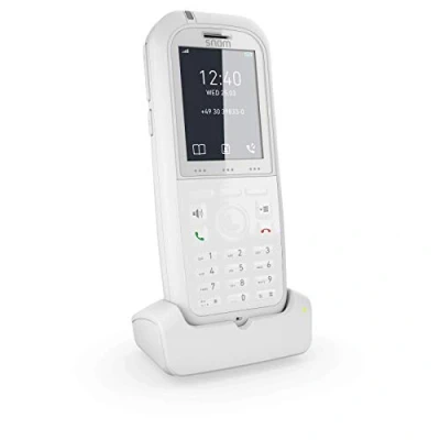 Image de Snom M90 TéLéPhone Fixe Sans Fil DECT IP65 Pour Milieux Médicaux Combiné Avec Bouton D&#039;Alarme, Bluetooth Et Écran Couleur Autonomie 17h