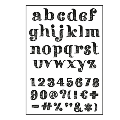 Image de Paperfuel Tampon transparent Motif lettres de l&#039;alphabet Get Them Rayures Format A6
