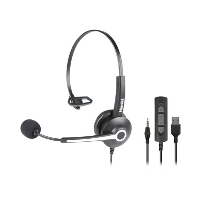 Image de Hamlet HHEADM UJM écouteur/casque Avec fil Arceau Bureau/Centre d&#039;appels USB Type A Noir Neuf