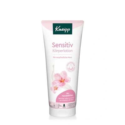 Image de Kneipp lotion pour le corps sensible, avec extrait de fleur d&#039;amande organique peaux sensibles, structure légère à absorption rapide, donne la peau une sensation