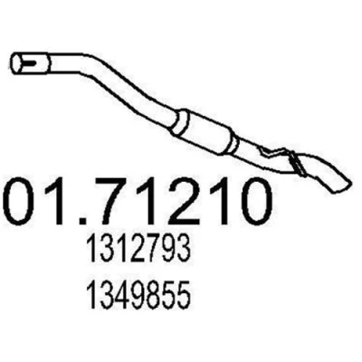 Image de MTS 01.71210 Tuyau d&#039;échappement 760 arrière pour silencieux final FORD: Focus C Max, 2, MAZDA: 3 5 portes