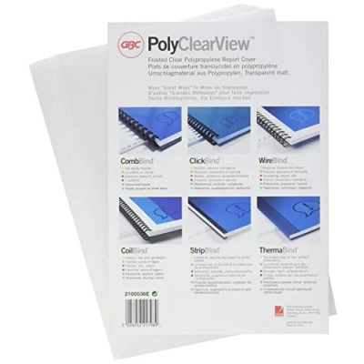 Image de GBC PolyClearView Binding Covers 200 micron A4 Frosted Clear (100 Pack)
