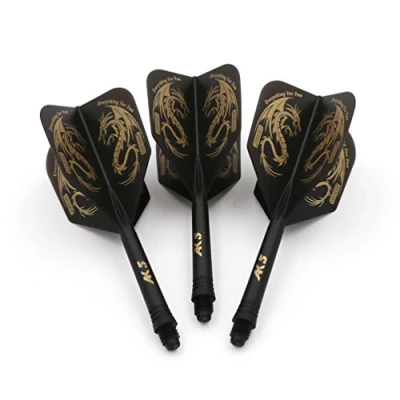 Image de CUESOUL Rost Personnalisé Intégré Dartpfeile Schäfte Arbres et Fléchettes Vols Moyen, Ensemble de 3pcs Motif Dragon (CSAK 5JL1)