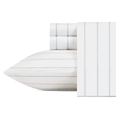 Image de Nautica Draps pour lit Simple XL, Ensemble de literie en Percale Coton, décoration d&#039;intérieur décontractée, Essentiels Chambre dortoir (Skippers Island Bleu Clair, XL)
