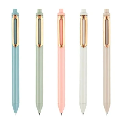 Image de CVDYWDJIE Lot de 5 stylos à encre gel 0,5 mm, mignons, rétractables, séchage rapide, pour journal, papier d&#039;écriture, convient le bureau, l&#039;écriture et la peinture