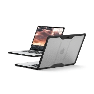 Image de URBAN ARMOR GEAR Plyo Case pour Apple MacBook Air 15 Housse (M4 / M3 M2 2025 2024 2023) (Résistante aux chutes, Fentes d&#039;aération intégrées) ice noir (transparent)