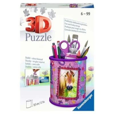 Image de Ravensburger 3D Puzzle 11175 Utensilo Pferde 54 Teile Stiftehalter für Tier Fans AB 6 Jahren, Schreibtisch Organizer Kinder: Erlebe Puzzeln in der 3. Dimension