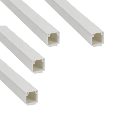 Image de Jandei Lot de 4 gouttières pour câbles PVC surface blanche 1 m 12 x mm avec adhésif