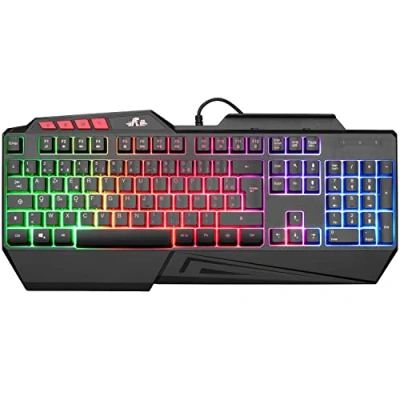 Image de Rii Clavier Gamer Semi Mécanique USB Filaire, 19 Touches Anti Ghosting avec rétroéclairage LED, Multimédia, Silencieux, Gaming Membrane AZERTY Etanche pour Ordinateur Windows/IOS/Xbox/PS4/PS5