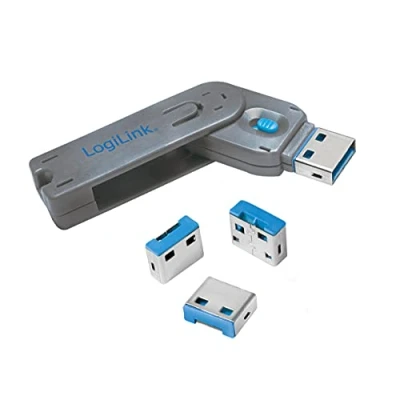Image de Logilink USB Port bloqueur de Château 1x Schlüssel, 4X Schlösser Gris
