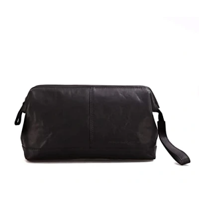 Image de Spikes &amp; Sparrow Trousse de Toilette en Cuir Cody, Brandy, 28x12x17,5, avec Cadre zippé Style médecin
