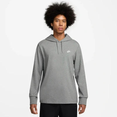 Image de Nike Sportswear CLUB Hoodie Sweatshirt, Homme, Taille: XS, Dark grey heather/lt smoke grey/white