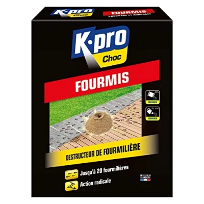Image de K.Pro Choc Granulés Destructeurs de Fourmilières Action Radicale Agit par Ingestion et Contact en Sachets Doses Technique Professionnelle 400 g Jusqu&#039;à 20