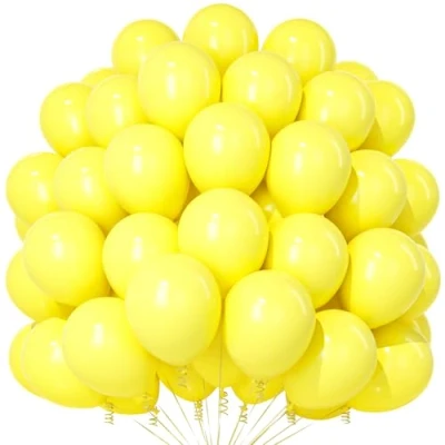 Image de Teselife Ballons Jaunes, 100 Pièces 12 Pouces Jaune Mat, Fête Jaunes En Latex Pour Femmes Filles Anniversaire Fiançailles Tournesol Abeille Popcorn Citron Décorations à Thème